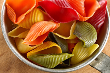 Vibrant Cuisine: 4K Ultra HD Image of Colored Dry Pasta