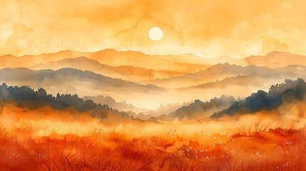 A watercolor interpretation of a quiet winter's morning