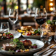 Steak Delight, Gourmet Symphony with Wine