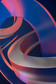 Background of a 3D red and blue objects floating in the air