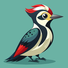 Cute Woodpecker Vector Illustration