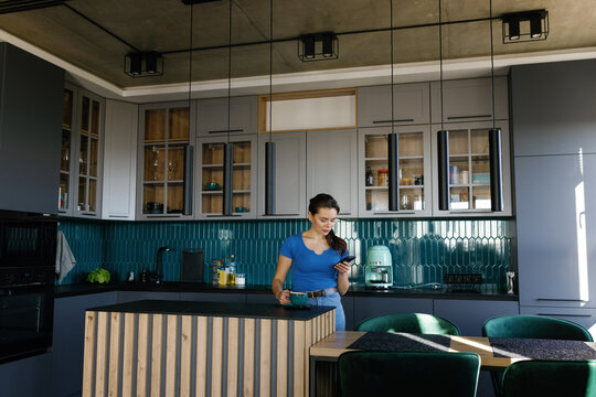 Kitchen interior design daily routine coffee time browse gadget reside