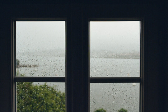 Drops on the window glass