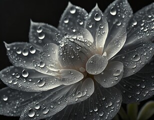 water drops on magical flowers in amazing colors