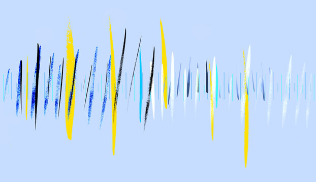 Fluttering Colorful Brushstroke Composition 