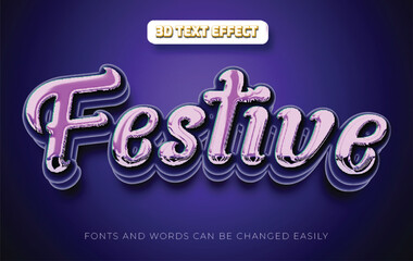 Festive party 3d editable text effect style