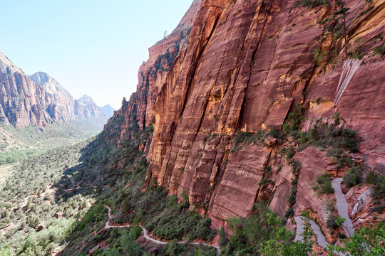 Winding trail up to Angels Landing in Zion National Park