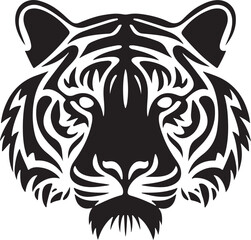 Tiger face silhouette vector illustration