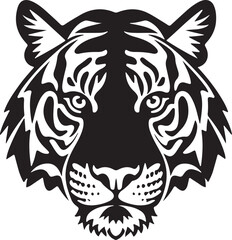 Tiger face silhouette vector illustration