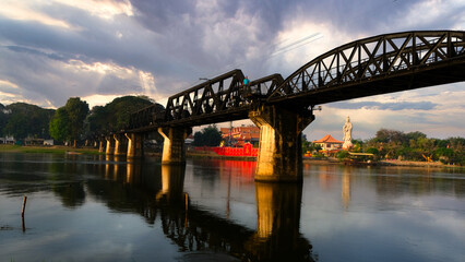 Fototapeta na wymiar The Famous Kanchanaburi Bridge and Death Railways.
