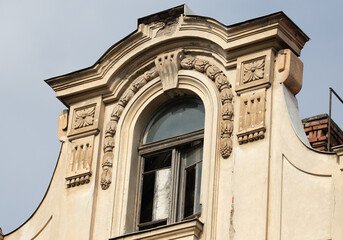 Architectural details of an old building in Sighisoara city - Romania
