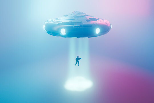 an astronaut being abducted