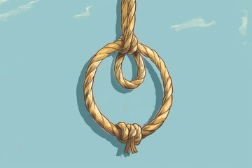 Rope Hanging From Hook on Blue Wall