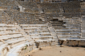 Ancient amphitheater in the city of Ephesus. Background with selective focus and copy space
