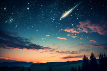 shooting star in the sky