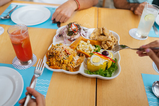 Peruvian gastronomy in a restaurant