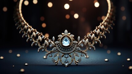 Radiant elegance: an opulent portrayal of luxury embodied in a captivating necklace, exuding sophistication, glamour, and timeless beauty, perfect for discerning tastes and refined occasions