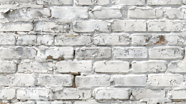 White vintage texture of painted old brick Wall background. AI generated image