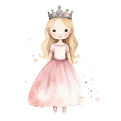 Enchanted Princess Watercolor Portrait