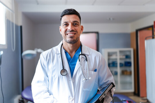 close-up portrait of a doctor at work.