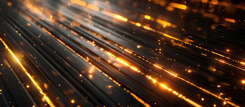 Futuristic Shiny Light Streaks in Metal and Gold, To be used as a high-quality background image for websites, advertisements, or digital designs that