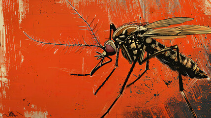World Malaria Day concept,red background ,  April 25, Vector banner, flyer, poster and social medial template design.
