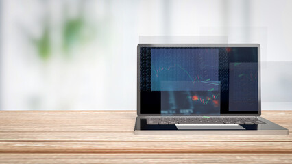 Fototapeta premium The Notebook for technology or Business concept 3d rendering.