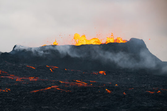 Volcanic eruption in iceland