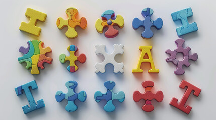 autism awareness week or month, 2 april, for autistic kids, banners and cards 