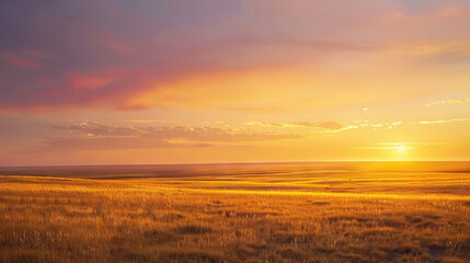 Beautiful natural sunset landscape in the summer time - AI Generated