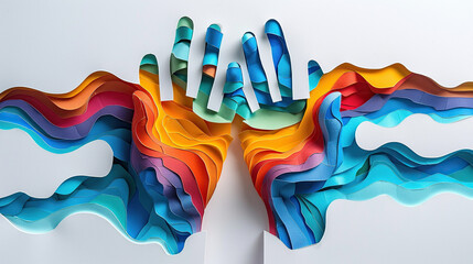 Autism Awareness Day, colorful hands illustration,banner or poster , 2 April, Autism Spectrum Disorder concept, ASD, Syndrome, Symptoms