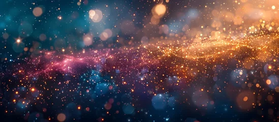 Badkamer foto achterwand Starry Night Bokeh Background in Deep Space Colors, To provide a visually stunning and imaginative representation of outer space for graphic design, © Sittichok