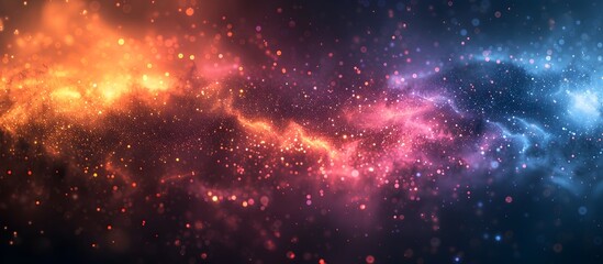 Fototapeta na wymiar Dynamic Galaxy Background with Glowing Particles and Swirling Patterns, To provide a visually striking and dynamic background for scifi or fantasy