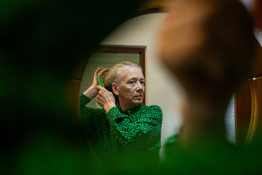 67 Year Old Woman Getting Ready