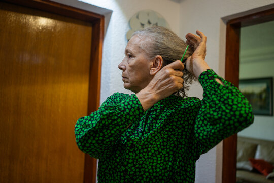 67 Year Old Woman Getting Ready
