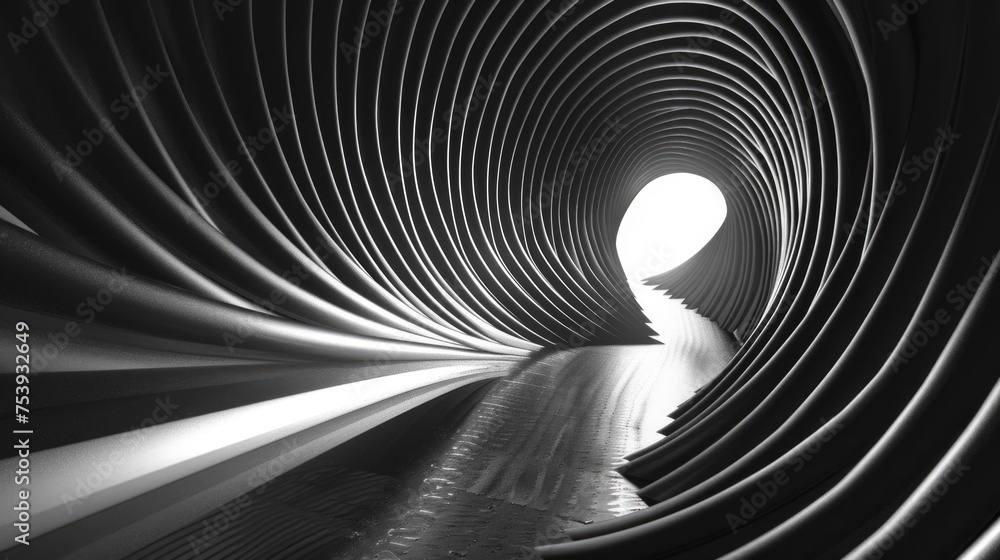 Aufkleber grey tunnel of lines. abstract background or screensaver. ai generative.