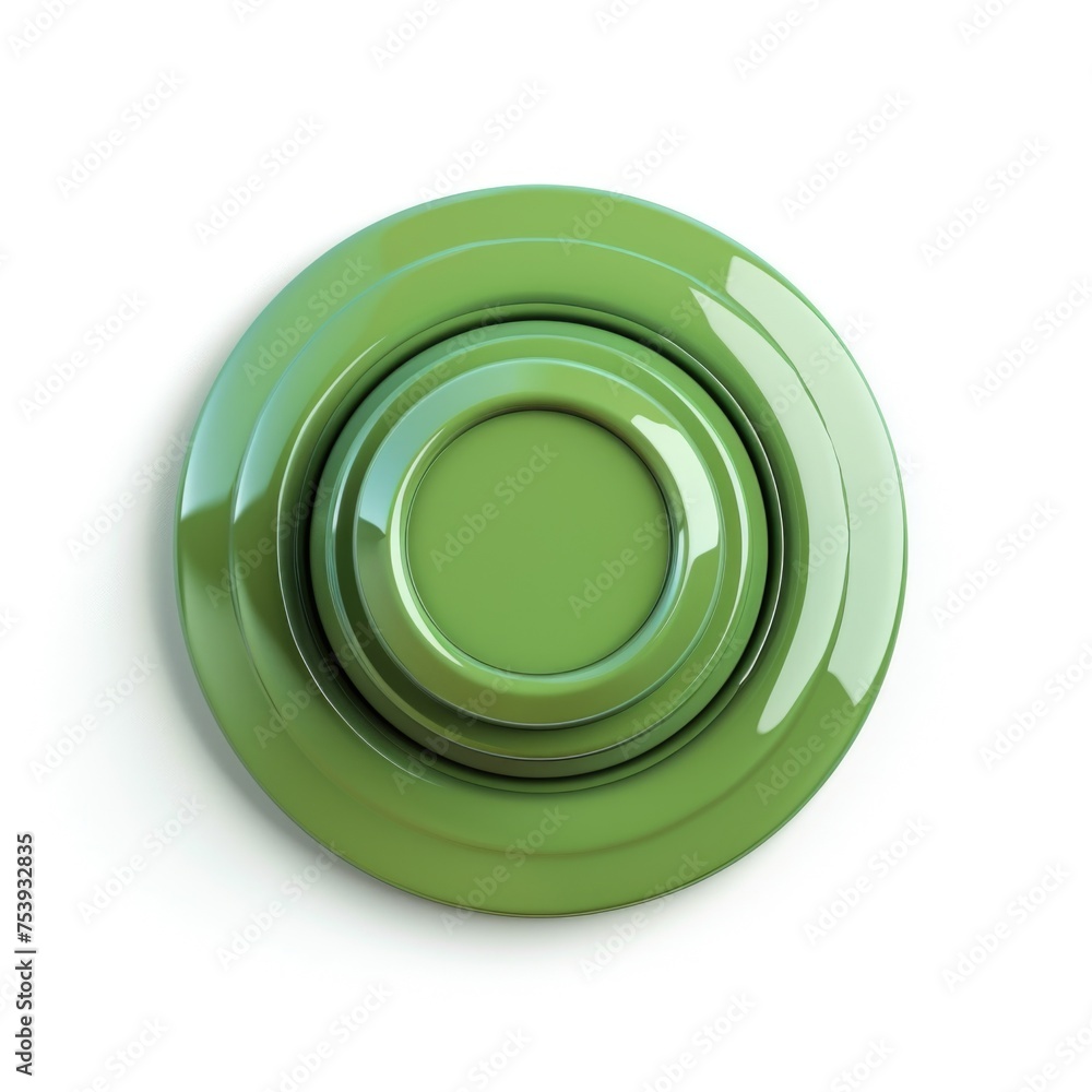 Poster green toggle switch or activator in 3d style on a white background. ai generative.