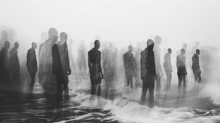 mental health awareness concept, group of people with mental tension and anxiety, Self care, love, acceptance concept.Mental health issue, feeling of frustrated, anxiety.	
