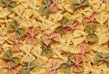 background of colorful pasta farfalle - 753934454