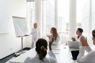 Applauses At Meeting Of Researchers