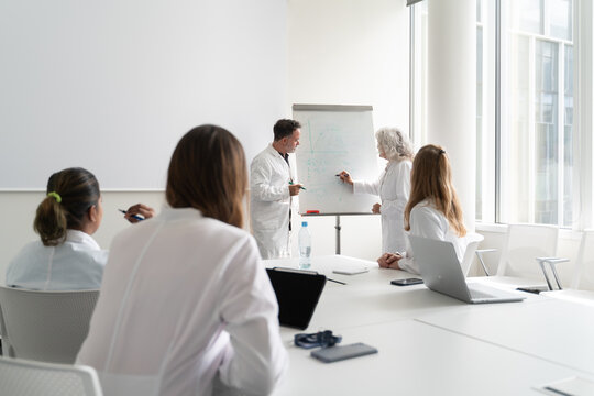 Meeting Of Scientists In Modern Conference Room