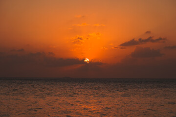 Magic orange sunset view.
A sunset is a natural phenomenon that occurs daily as the sun dips below...