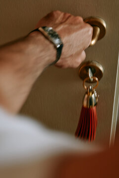 Anonymous Man Entering Hotel Room