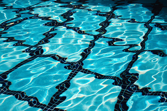 Sunny pattern on the water in the pool