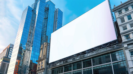 Naklejka premium blank billboard on the sides of buildings - AI Generated