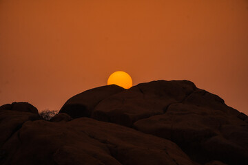 Magic orange sunset view.
A sunset is a natural phenomenon that occurs daily as the sun dips below...