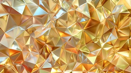 Seamless pattern background of geometrical shapes in metal gold and holographic texture
