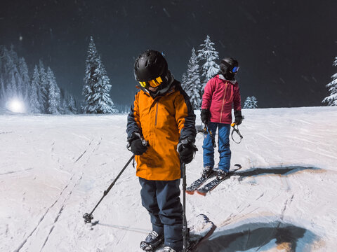 night skiing adventure