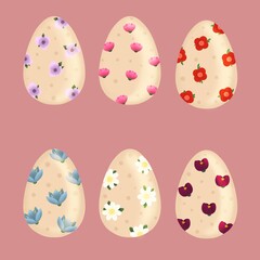 set of eggs Easter egg happy icon symbol postcard