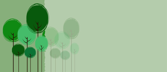 green tree with spring background vector. Vector background for banner, poster, Web and packaging. go green concept banner..